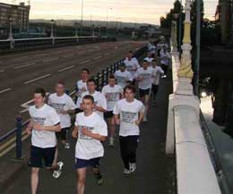 Some of the fighters at one of the runs over the Queens Bridge from the last boot camp