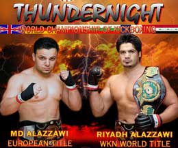 Riyadh Al Azzawi ( IRAK.UK) right...will face Poland’s world champion Tomasz Borowiec in a top of the bill clash.