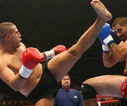 High kicking Gokhan Saki who rewrote the scrip and upset the K1-USA GP to win