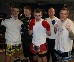 Mickey Sheilds ( pictured middle front) was in Belfast for training ahead of his big bout with stylist Shawn Burton on April 11th in Belfast.