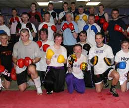 Prokickers faithfully donned their own shin guards at the famous east Belfast kickboxing gym