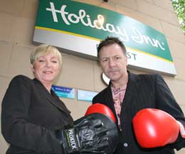 The Holiday Inn’s revenue manager Patricia Tweedie pictured here with Billy Murray at the Holiday Inn Belfast