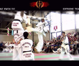 Tae Kwon Do extreme team in action