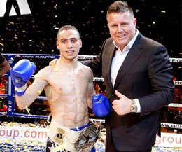 Karim Bennoui captures IT’S SHOWTIME 61kg max world title in Brussels ( pictured with Mr Rutz)