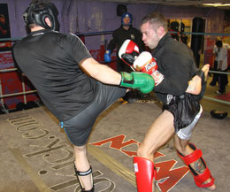 Gary Hamilton during a sparring session on Saturday.