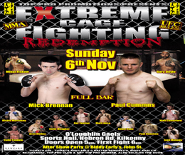 MMA Redemption will take place in Kilkenny on November 6th in O'loughlin Gaels sports centre